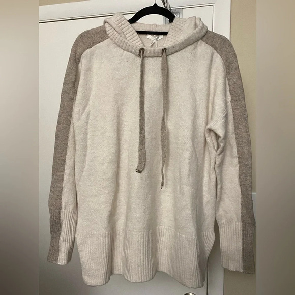 NWT Stitchdrop Womens Racing Stripe Hoodie Sweater XL Venti Latte - Picture 4 of 9